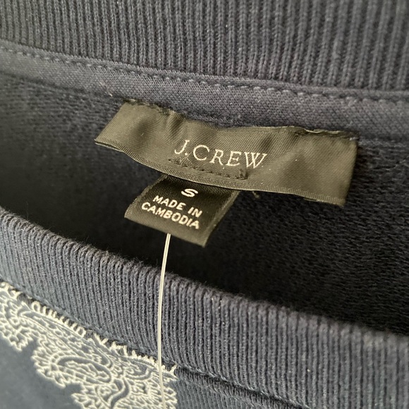 J. Crew. University terry crewneck sweatshirt in paisley bunch. Small. NWT. - Picture 3 of 5